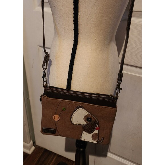 Sold Out CHALA Cute Beagle Dog CROSSBODY Purse w/Adj Strap Bone Zipper Pull 6x8 - Picture 2 of 10
